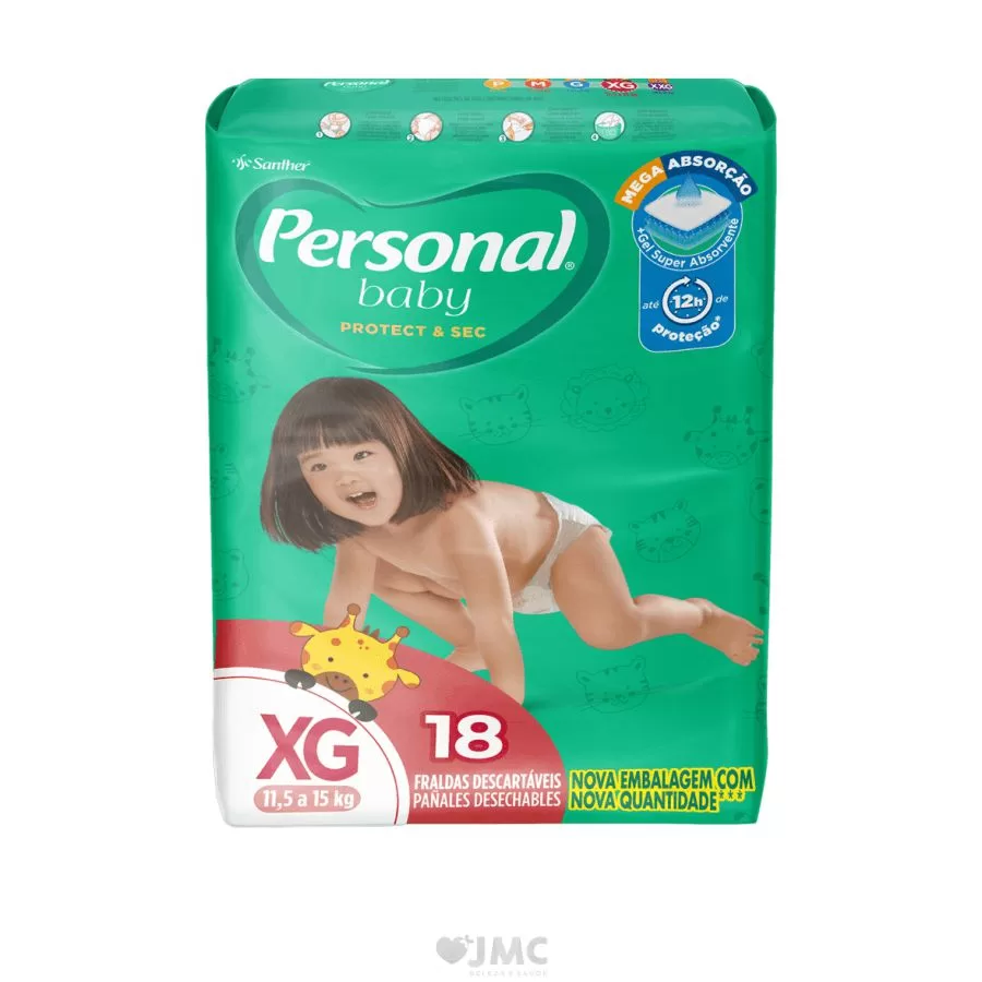 Fralda Personal Baby Jumbo - Tamanho XG c/18 unidades - JMC Fraldas