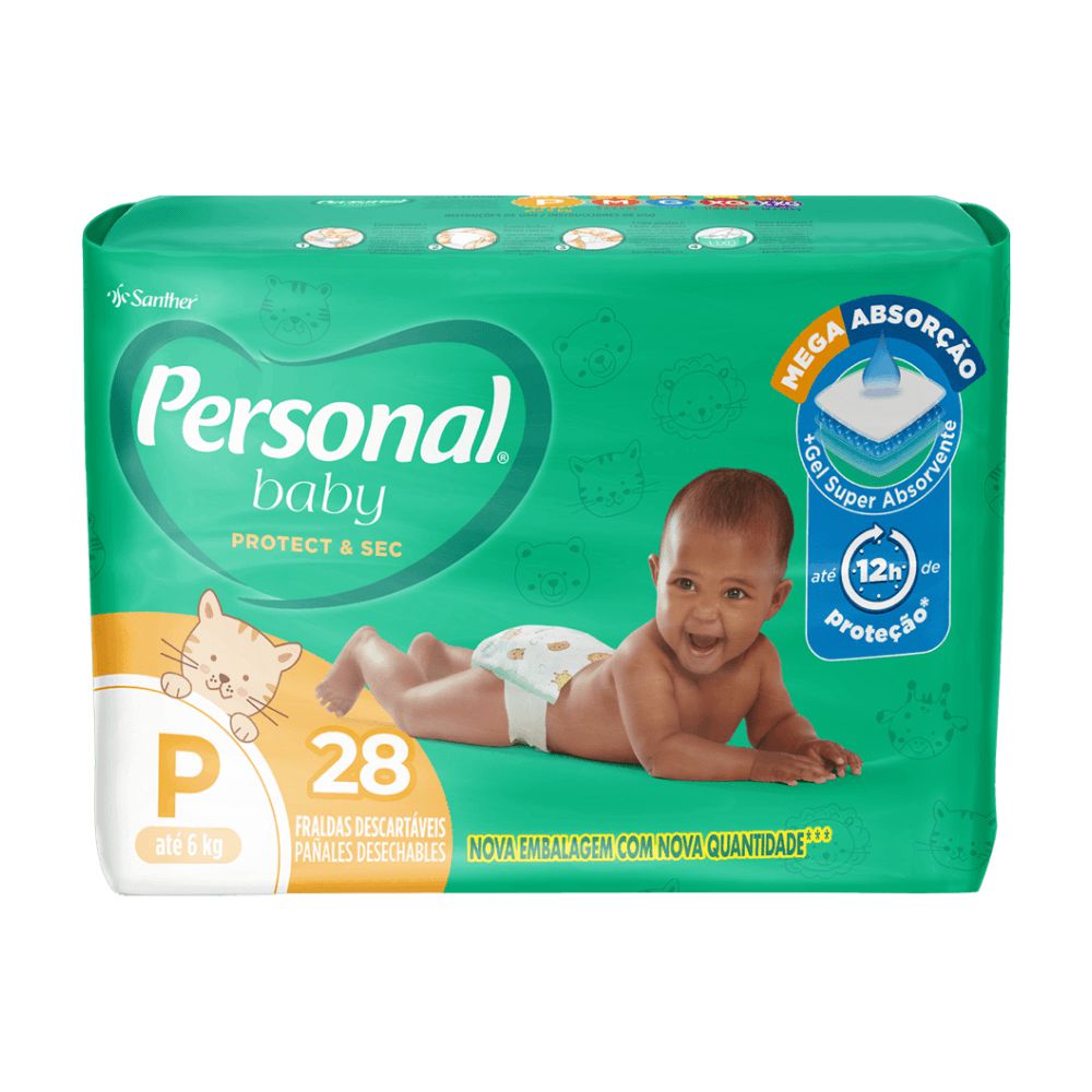 Fralda Personal Baby Jumbo - Tamanho P c/28 unidades - JMC Fraldas